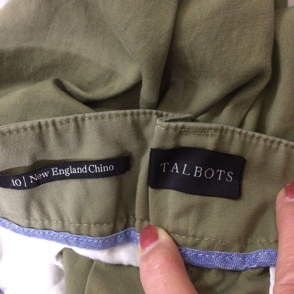 Talbots New England Chino Pants Olive Green Size 10 Cotton Stretch Mid Rise - Picture 5 of 5